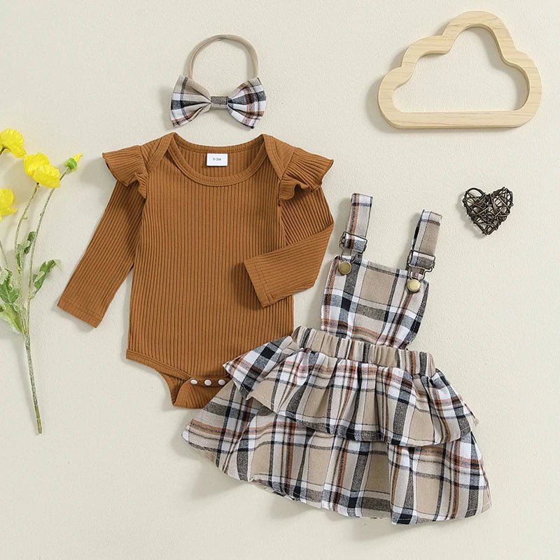 Plaid Overall Skirt Set - The Ollie Bee