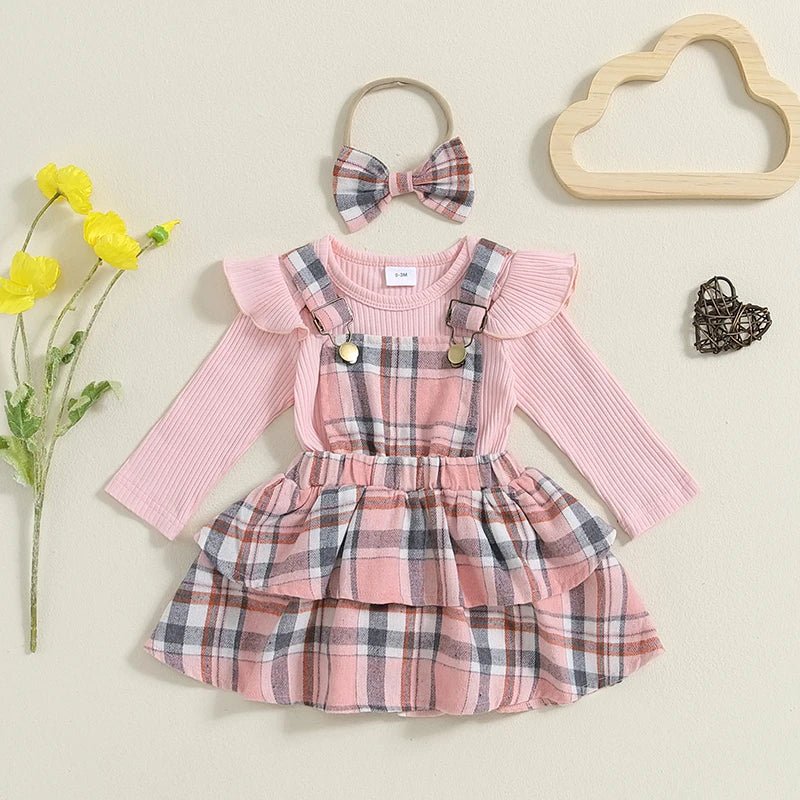 Plaid Overall Skirt Set - The Ollie Bee