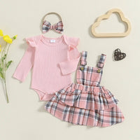 Plaid Overall Skirt Set - The Ollie Bee