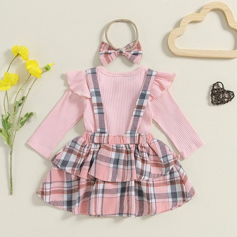 Plaid Overall Skirt Set - The Ollie Bee