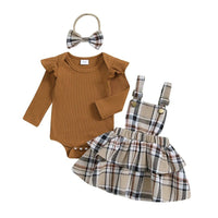 Plaid Overall Skirt Set - The Ollie Bee