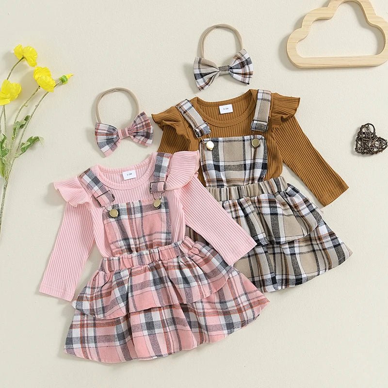 Plaid Overall Skirt Set - The Ollie Bee