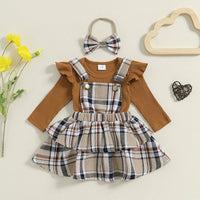 Plaid Overall Skirt Set - The Ollie Bee