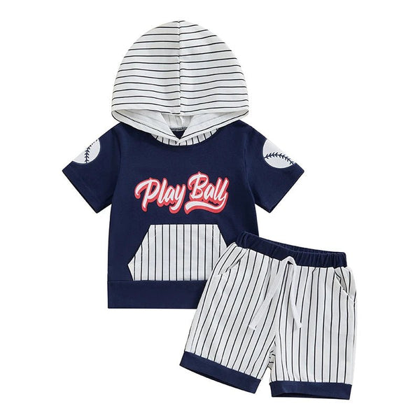 Play Ball Pinstripe Set - The Ollie Bee