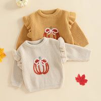 Pumpkin Bow Knit Sweater - The Ollie Bee