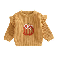 Pumpkin Bow Knit Sweater - The Ollie Bee