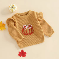 Pumpkin Bow Knit Sweater - The Ollie Bee
