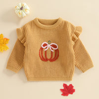 Pumpkin Bow Knit Sweater - The Ollie Bee