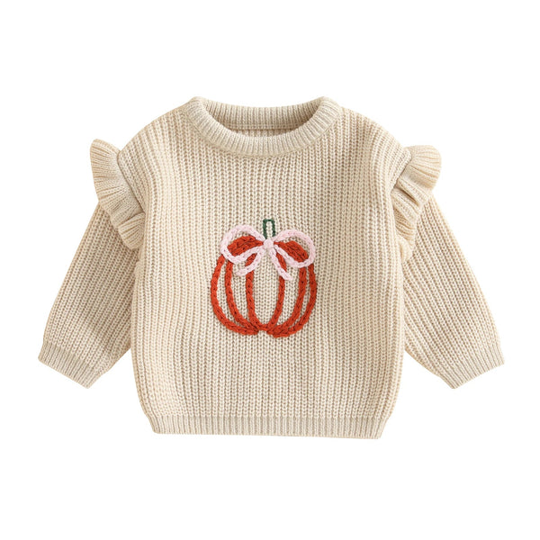 Pumpkin Bow Knit Sweater - The Ollie Bee