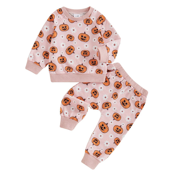 Pumpkin Flowers Sweatsuit - The Ollie Bee