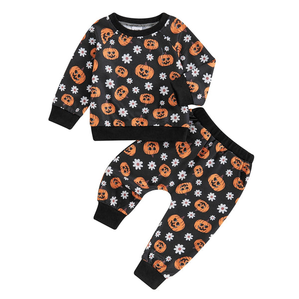 Pumpkin Flowers Sweatsuit - The Ollie Bee