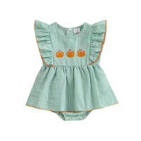 Pumpkin Pinstripes Onesie - The Ollie Bee