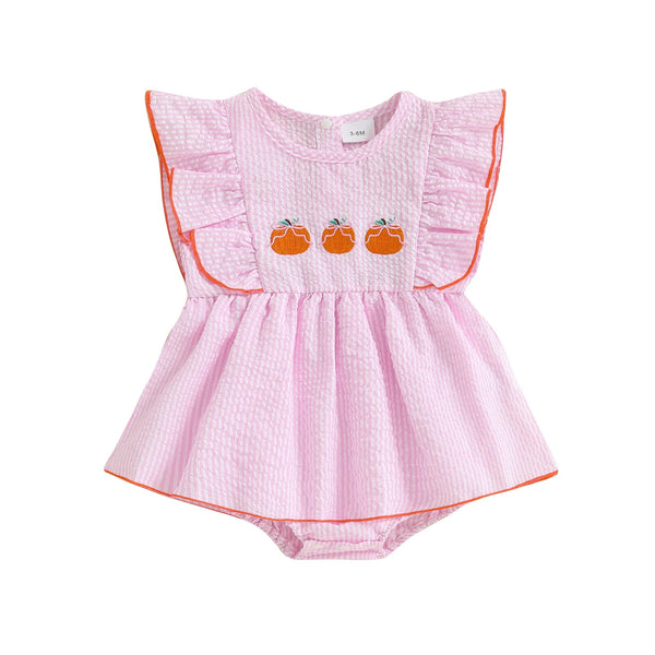 Pumpkin Pinstripes Onesie - The Ollie Bee