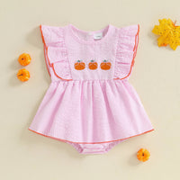 Pumpkin Pinstripes Onesie - The Ollie Bee