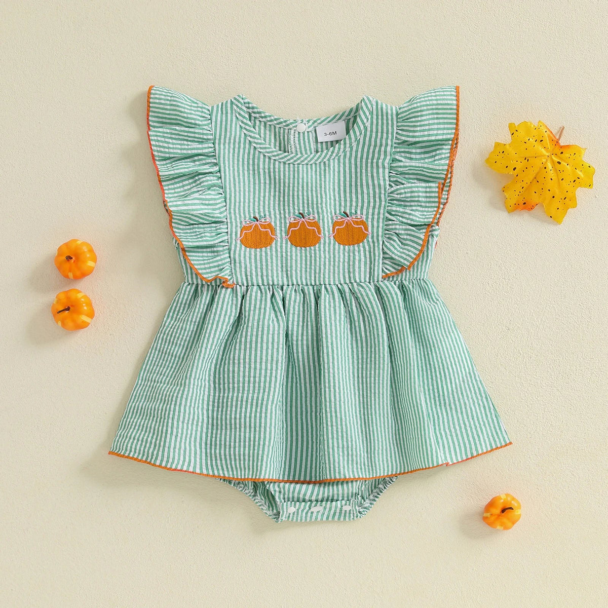 Pumpkin Pinstripes Onesie - The Ollie Bee