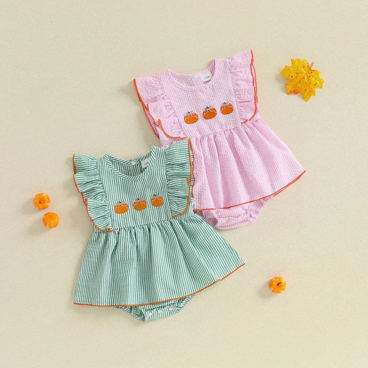 Pumpkin Pinstripes Onesie - The Ollie Bee