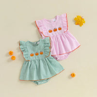 Pumpkin Pinstripes Onesie - The Ollie Bee