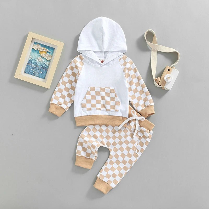 Raglan Checkered Sweatsuit - The Ollie Bee