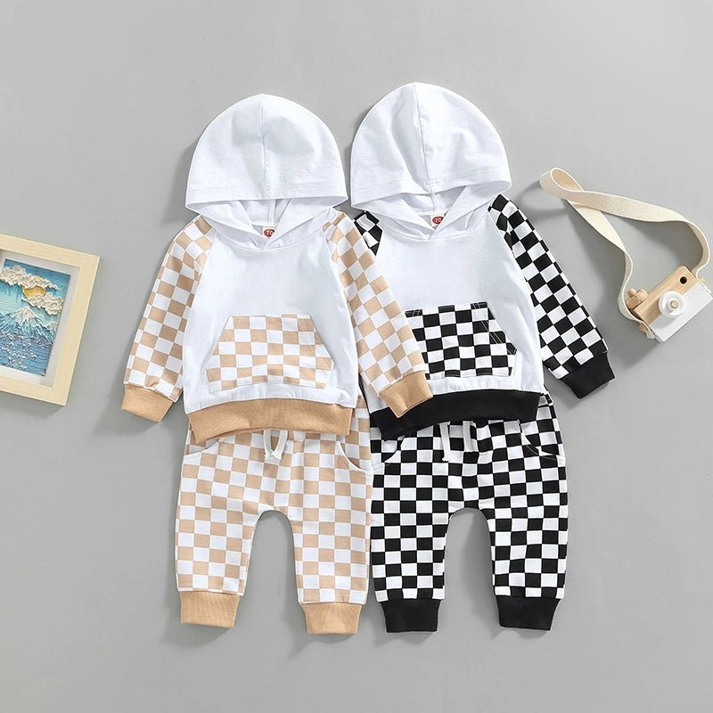 Raglan Checkered Sweatsuit - The Ollie Bee