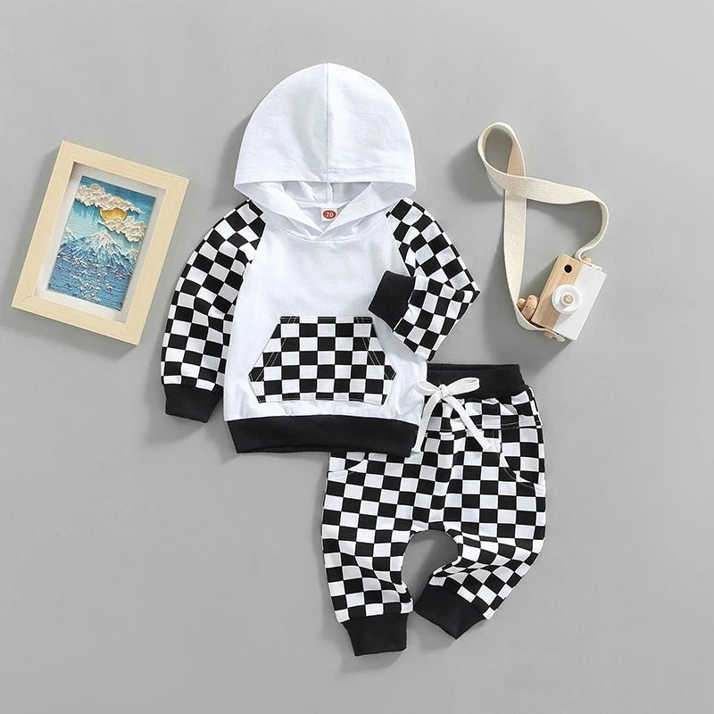 Raglan Checkered Sweatsuit - The Ollie Bee