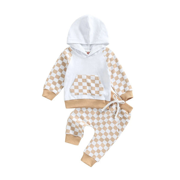 Raglan Checkered Sweatsuit - The Ollie Bee