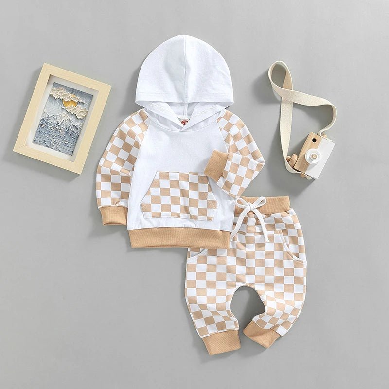 Raglan Checkered Sweatsuit - The Ollie Bee