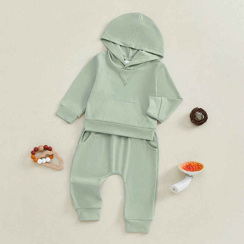 Ribbed Classic Hoodie Set - The Ollie Bee