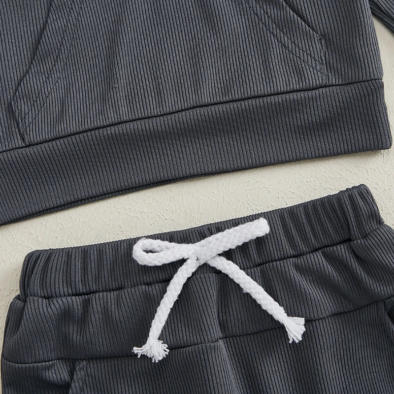 Ribbed Classic Hoodie Set - The Ollie Bee