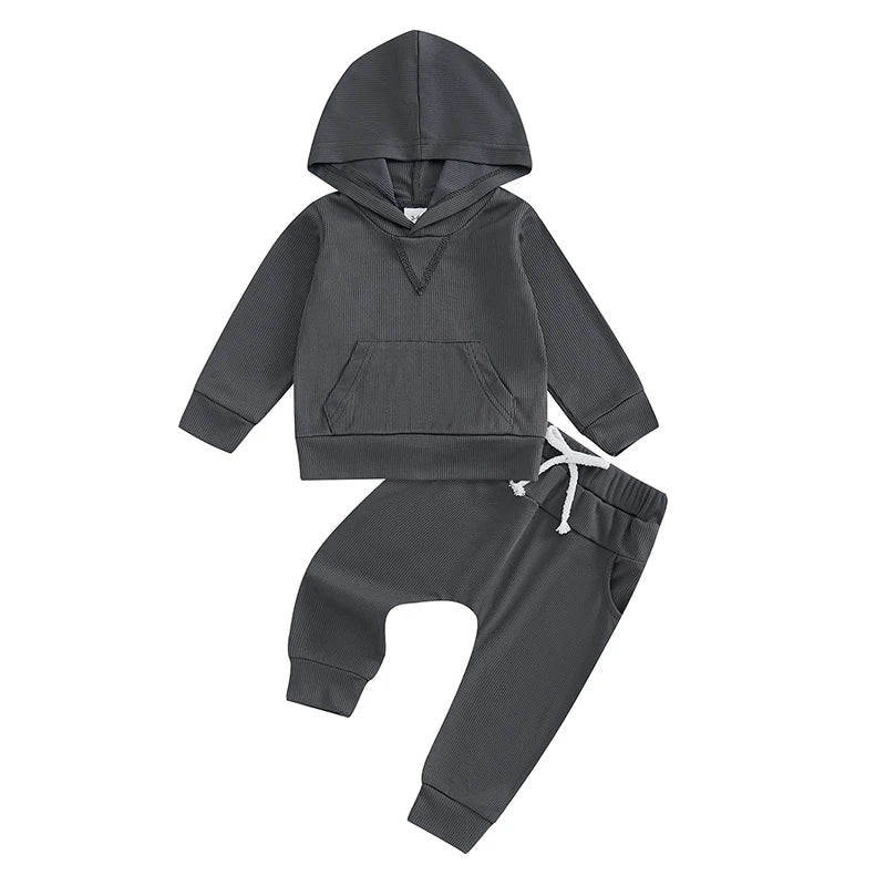 Ribbed Classic Hoodie Set - The Ollie Bee