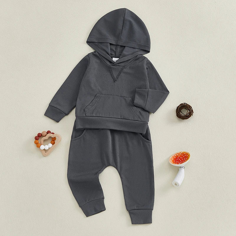 Ribbed Classic Hoodie Set - The Ollie Bee