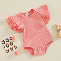 Ribbed Ruffle Sleeve Onesie - The Ollie Bee