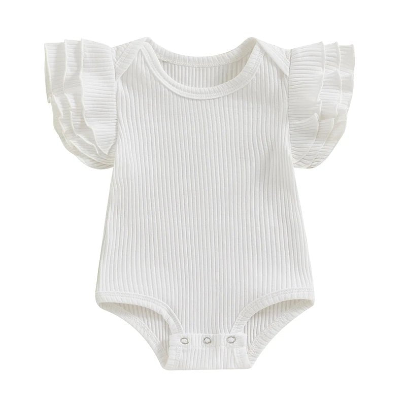 Ribbed Ruffle Sleeve Onesie - The Ollie Bee