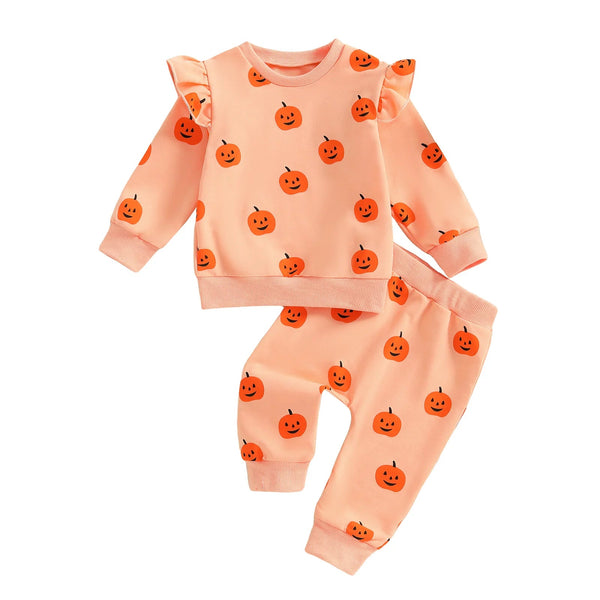 Ruffle Shoulder Pumpkin Set - The Ollie Bee