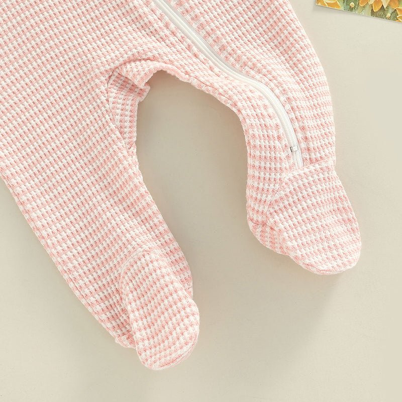 Ruffle Shoulder Striped Footie - The Ollie Bee