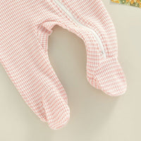 Ruffle Shoulder Striped Footie - The Ollie Bee