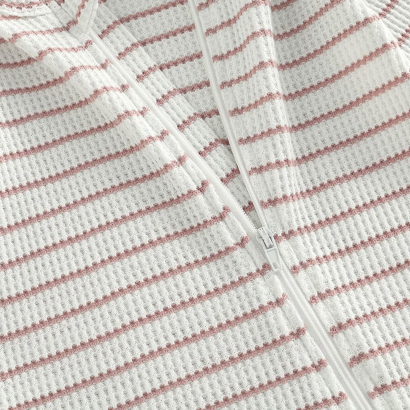 Ruffle Shoulder Striped Footie - The Ollie Bee
