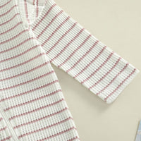 Ruffle Shoulder Striped Footie - The Ollie Bee