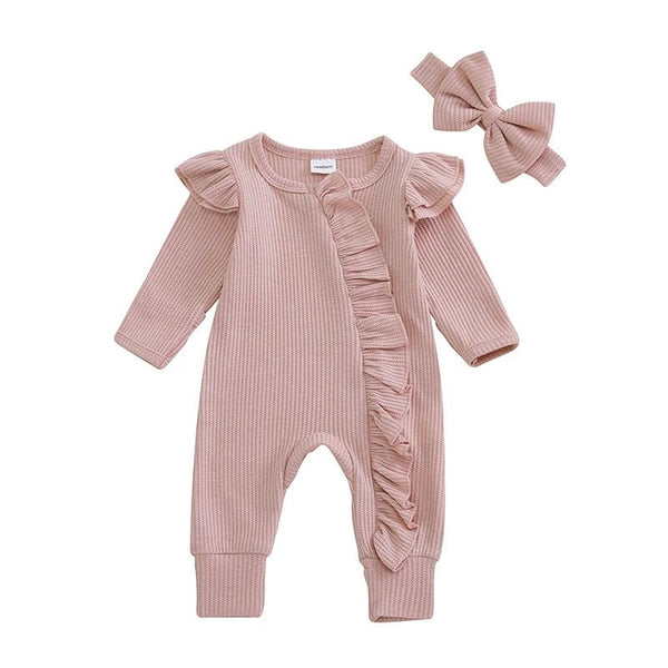 Ruffle Waffle Onesie with Headband - The Ollie Bee