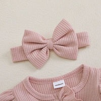 Ruffle Waffle Onesie with Headband - The Ollie Bee