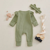 Ruffle Waffle Onesie with Headband - The Ollie Bee