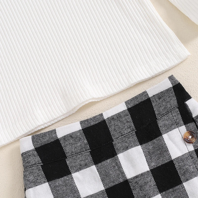 Square Neck Plaid Set - The Ollie Bee