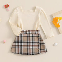 Square Neck Plaid Set - The Ollie Bee