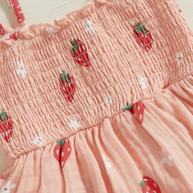 Strawberries & Cream Onesie Dress - The Ollie Bee