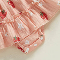 Strawberries & Cream Onesie Dress - The Ollie Bee