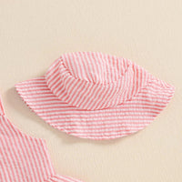 Striped Button Peplum Set - The Ollie Bee