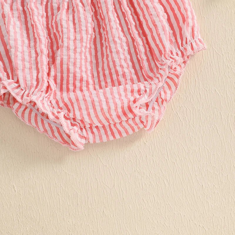 Striped Button Peplum Set - The Ollie Bee