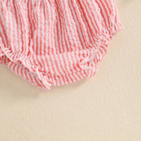 Striped Button Peplum Set - The Ollie Bee
