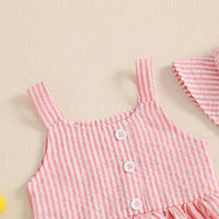 Striped Button Peplum Set - The Ollie Bee