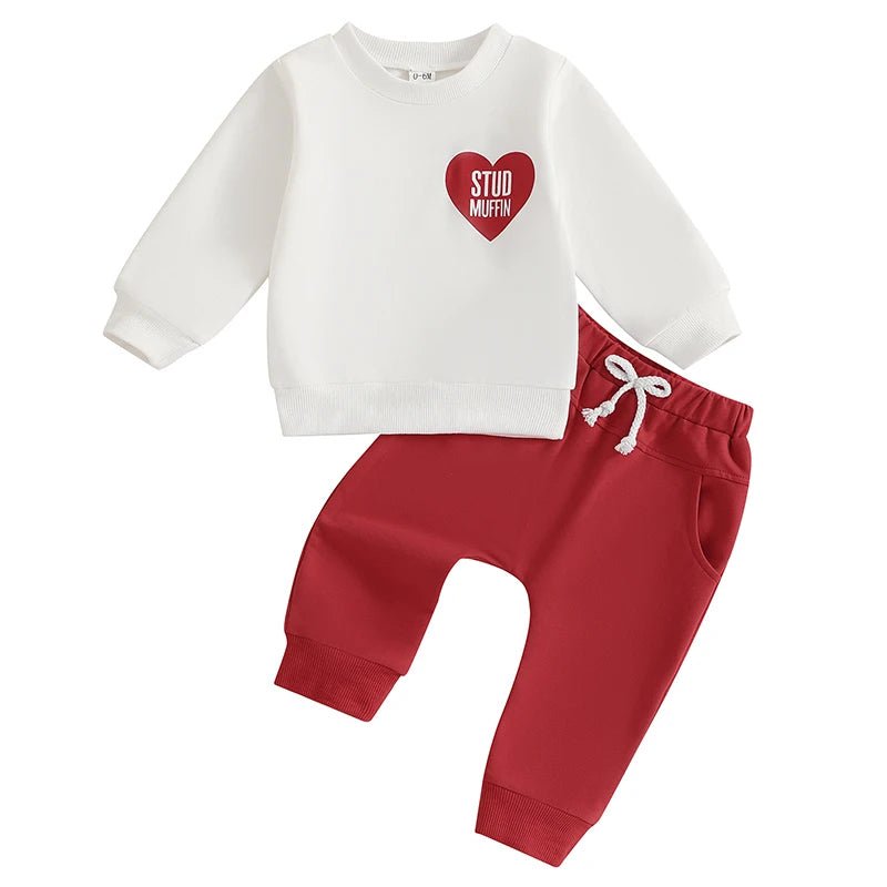 Stud Muffin Heart Sweatsuit - The Ollie Bee