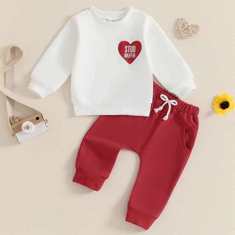 Stud Muffin Heart Sweatsuit - The Ollie Bee